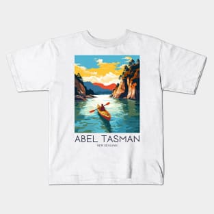 A Pop Art Travel Print of Abel Tasman National Park - New Zealand Kids T-Shirt